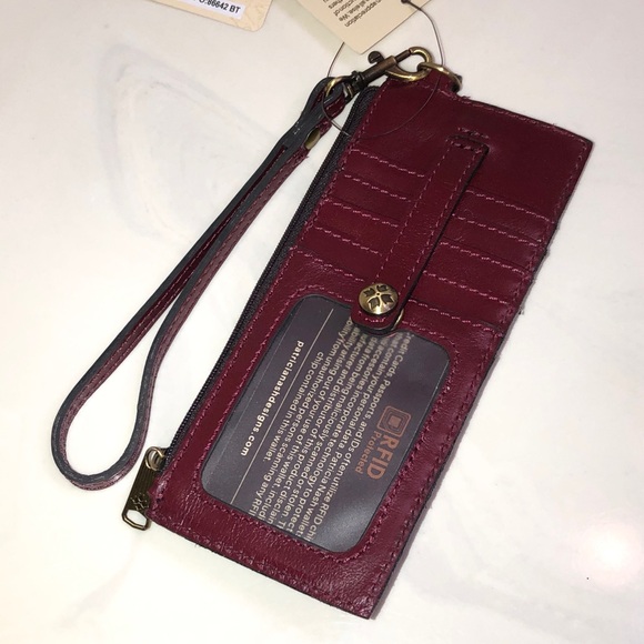 Patricia Nash Alanna Maroon Distressed Vintage Leather Card Wallet NWT & Card - Picture 7 of 16